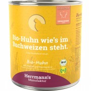 Bio Huhn mit Fenchel Zucchini Buchweizen 800g Hund Nassfutter Herrmann